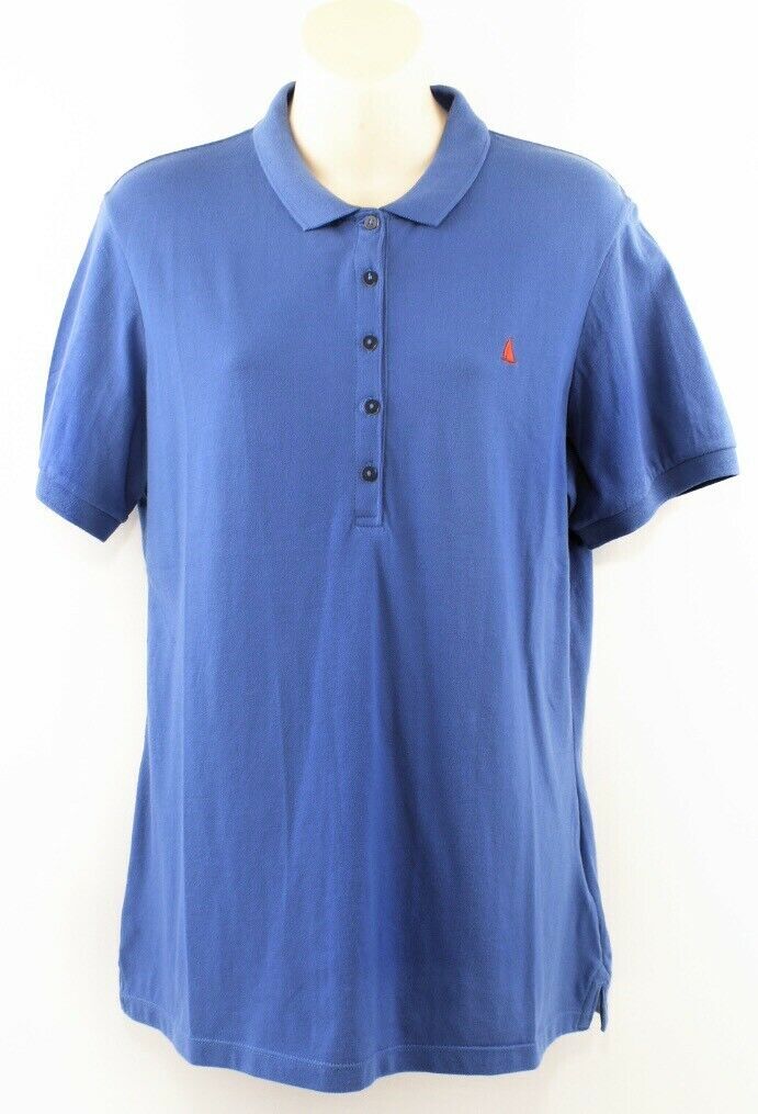MUSTO women's top JESSICA pique polo shirt, blue, size XS