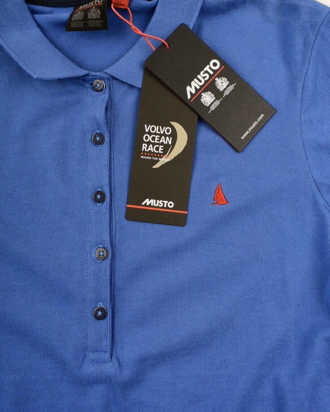 MUSTO women's top JESSICA pique polo shirt, blue, size XS