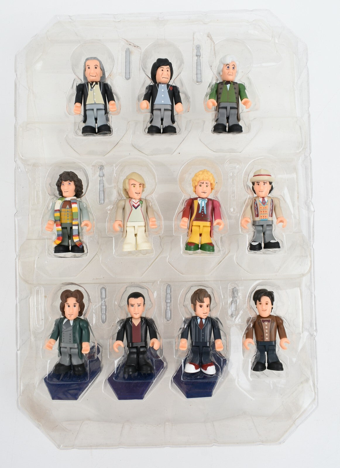 Dr Who 11 ELEVEN DOCTORS Micro Figure Set *figures complete/missing stands*