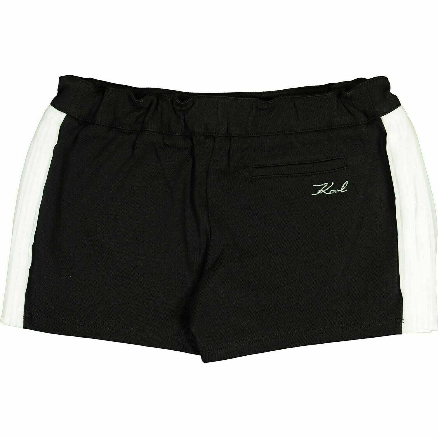 KARL LAGERFELD Girls' Kids' Black and White Shorts, size 5 years