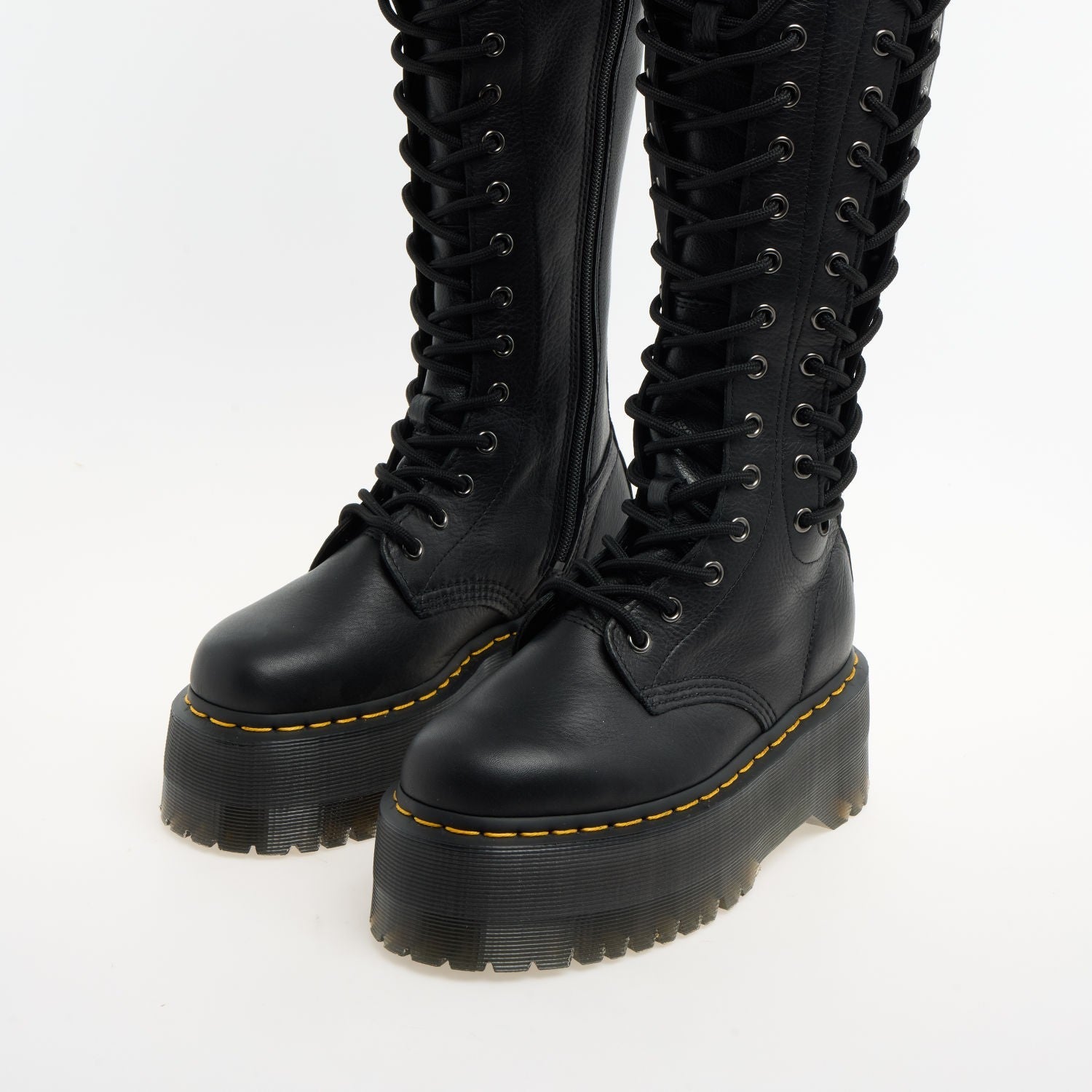 Dr Martens Womens Black Azreya Knee High Boots Quad Retro Max AW501 UK4 RRP £290