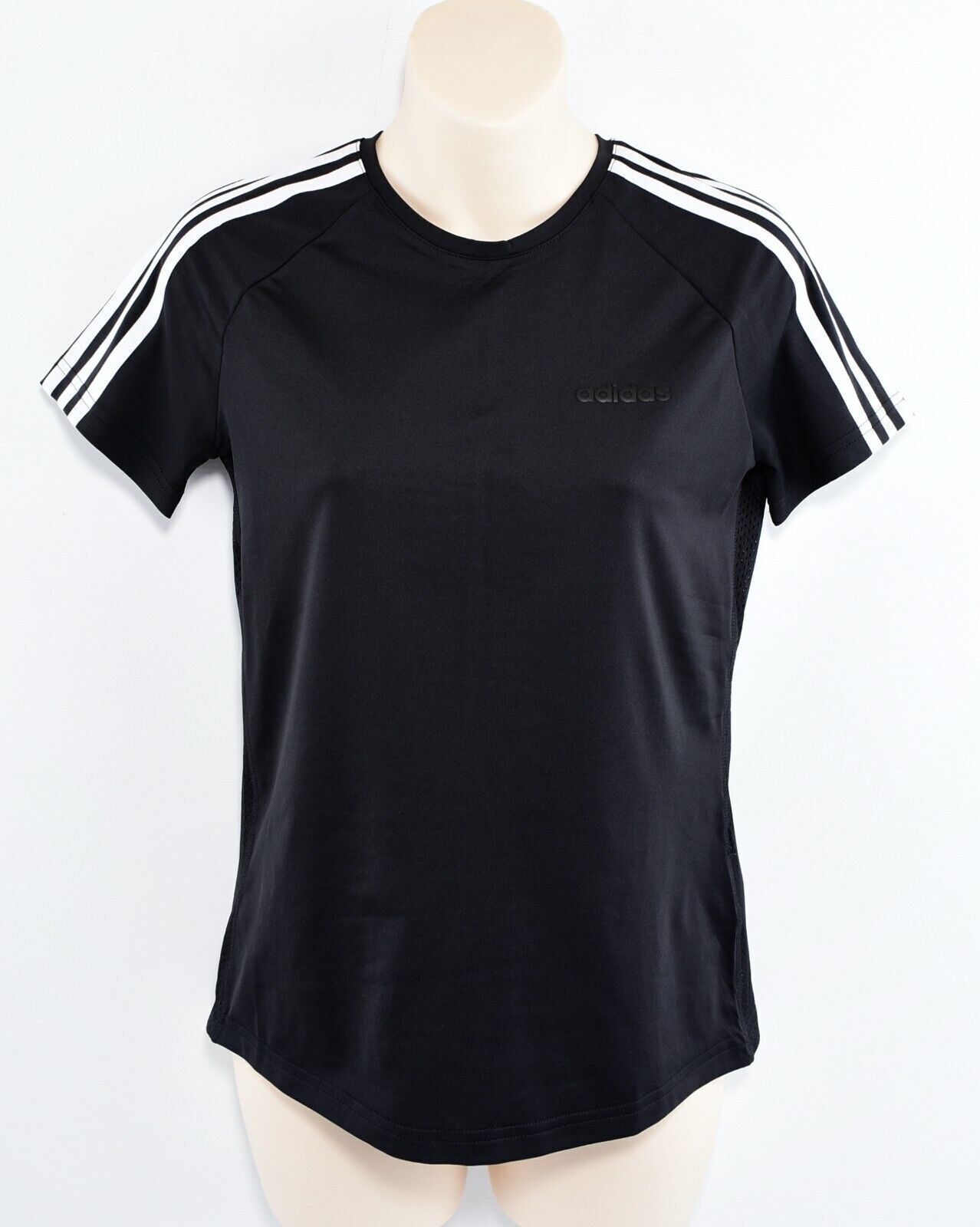 ADIDAS D2M Dare To Move Women's 3-Stripe Tee, T-shirt, Black, size XS (UK 4-6)