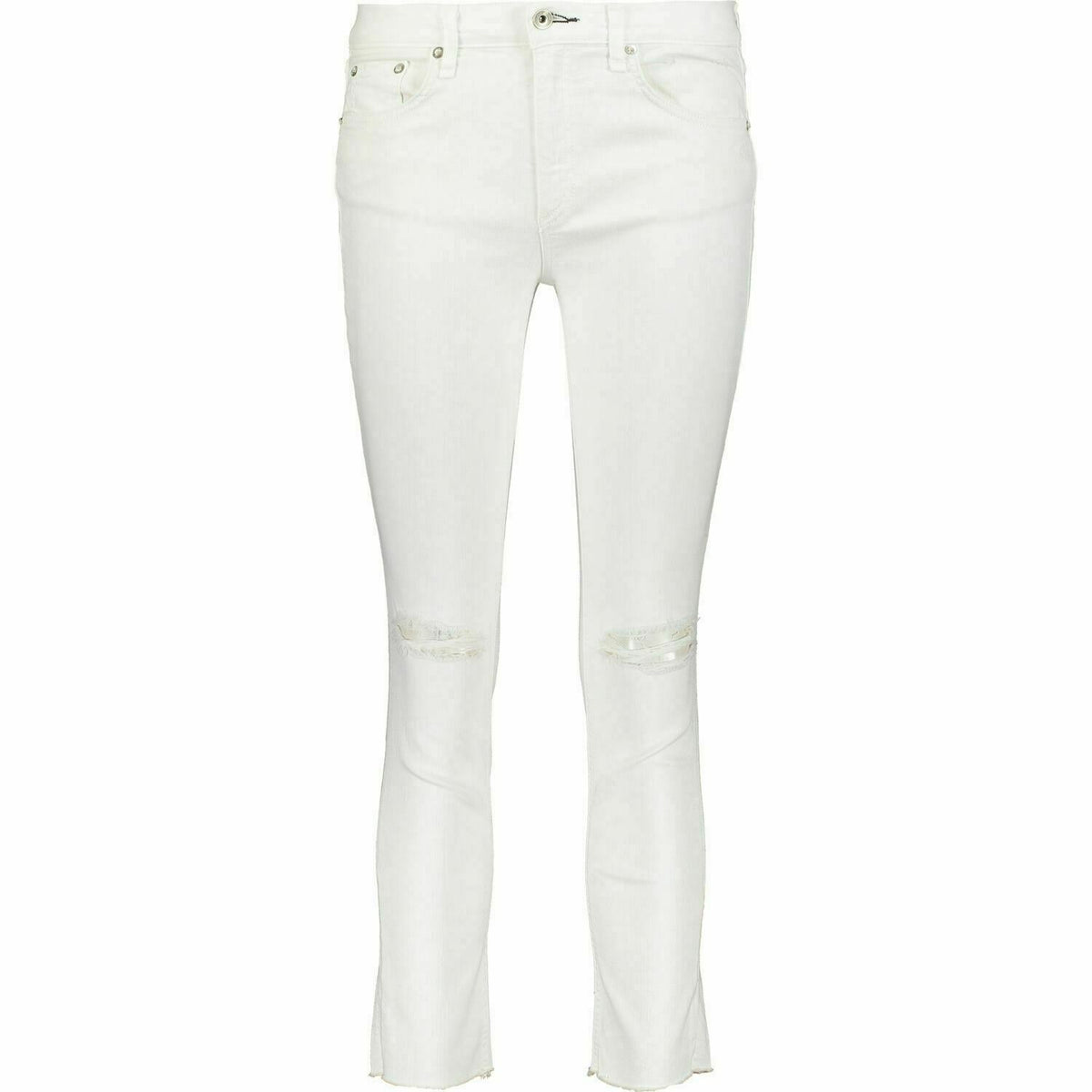 RAG & BONE Women's DRE Low Rise Ankle Slim Fit Jeans, White Distressed W27