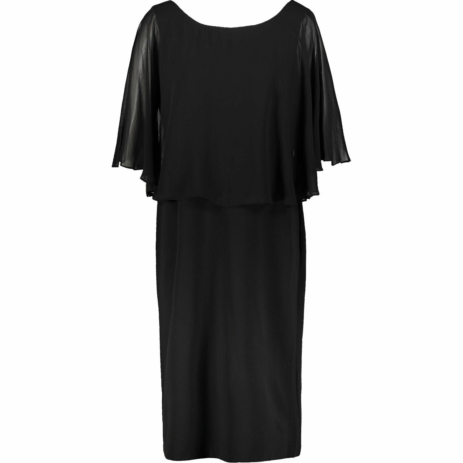 CONNECTED APPAREL Womens Black Blouson Midi Dress, size UK 10