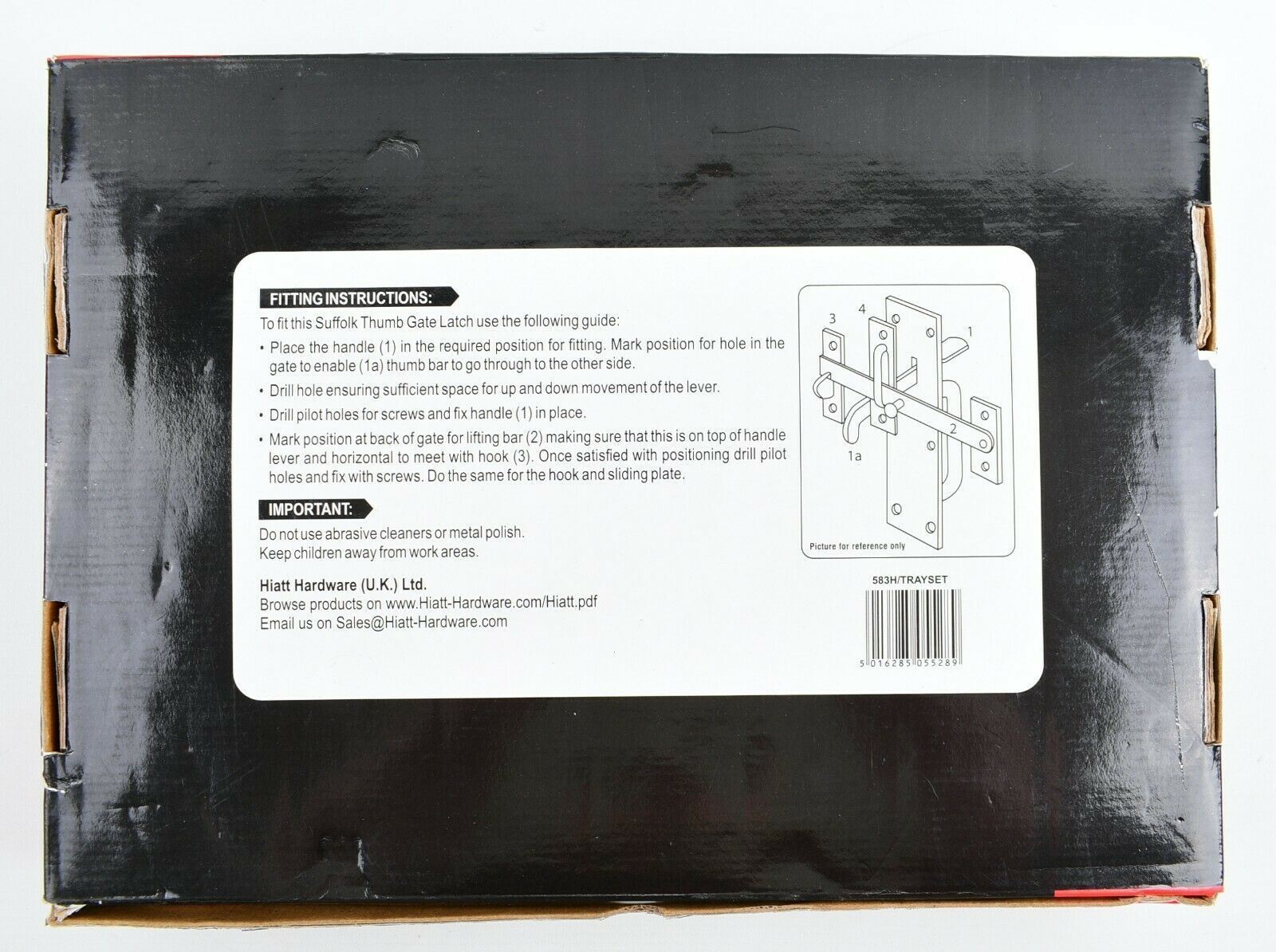 HIATT - Suffolk Latch Kit Black Powder Coated