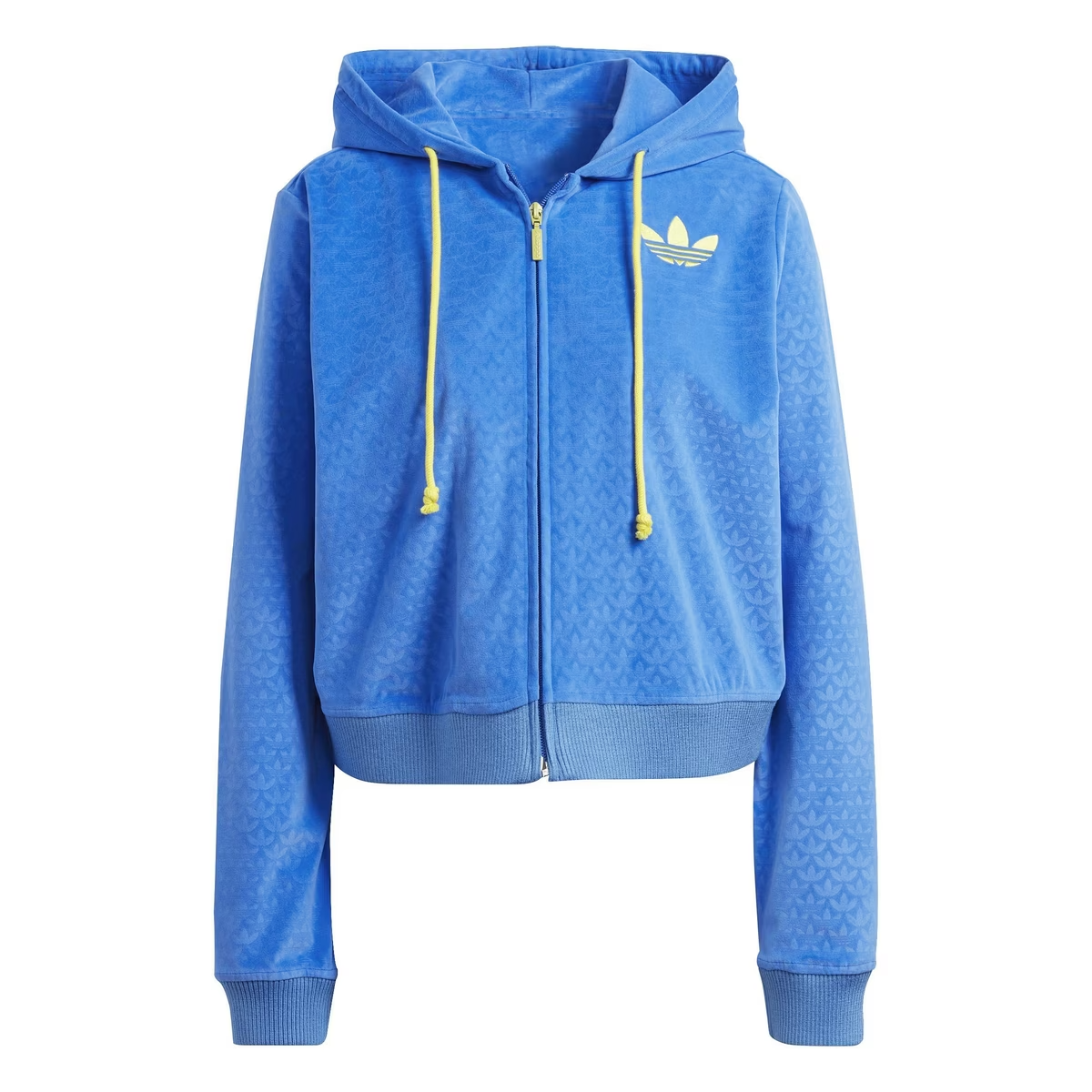 ADIDAS ORIGINALS ADICOLOR 70'S VELOUR ZIP CROPPED HOODIE UK10 Small RRP £83