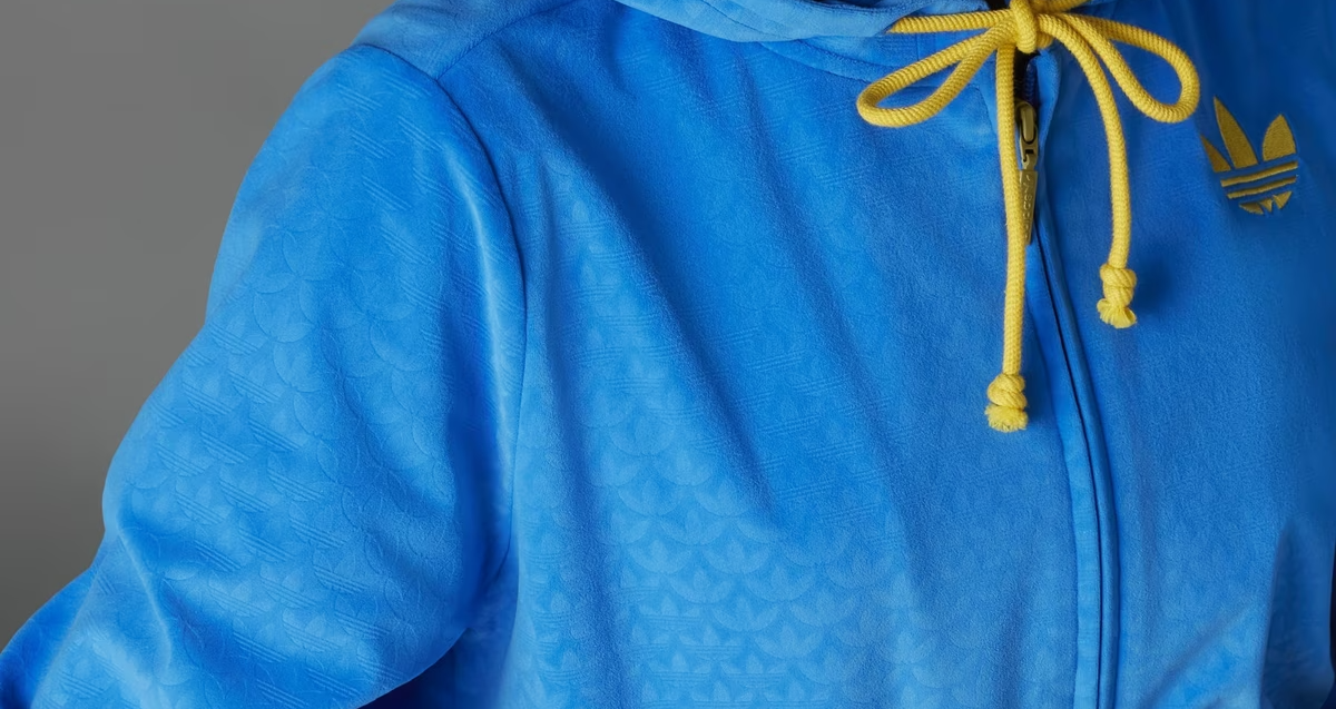 ADIDAS ORIGINALS ADICOLOR 70'S VELOUR ZIP CROPPED HOODIE UK10 Small RRP £83