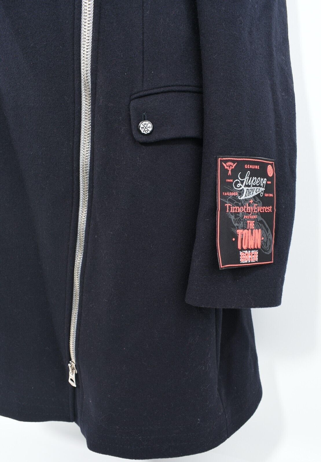 SUPERDRY x Timothy Everest THE TOWN COAT - Womens Wool Coat, Navy Blue, size M
