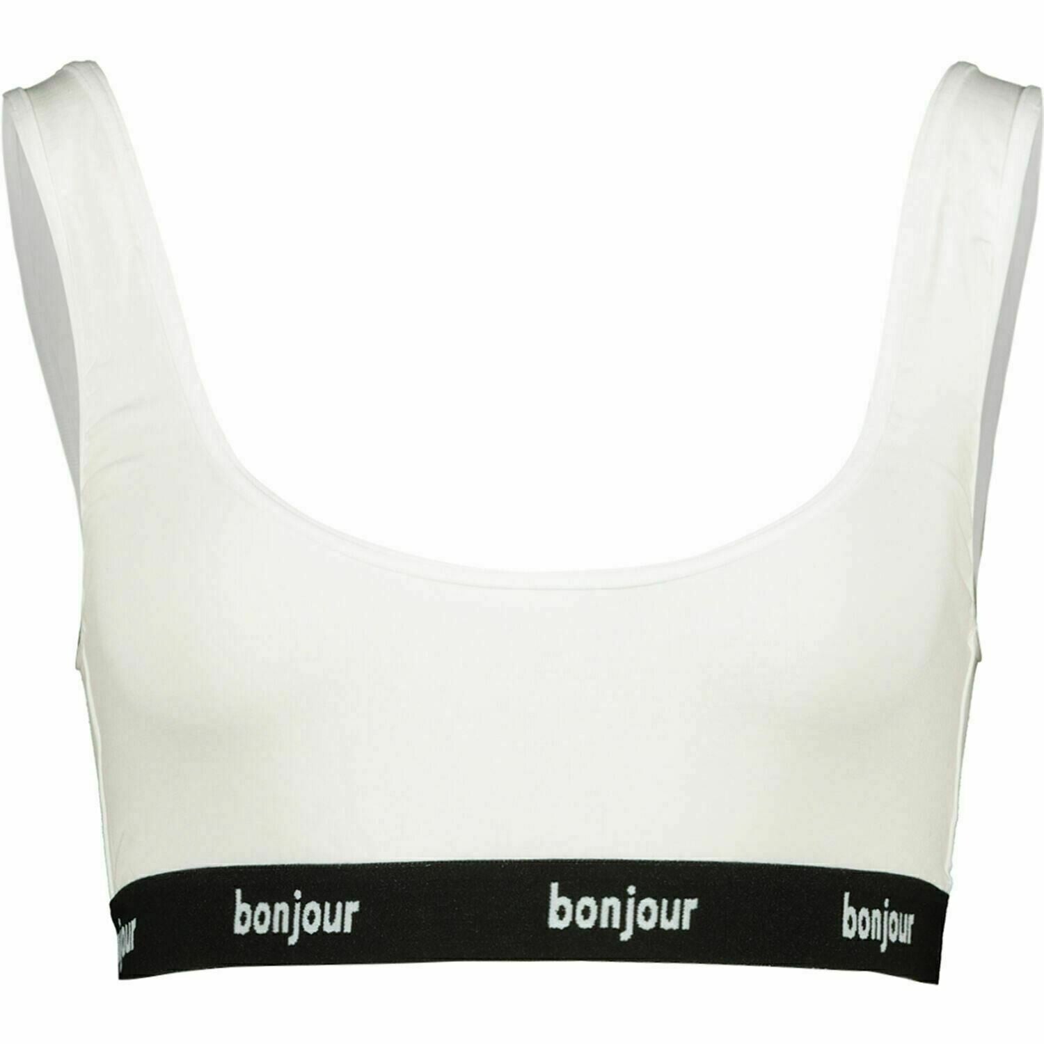 COSABELLA Womens Alyssa Low Scoop Neck Bralette, White, size S (Made in Italy)