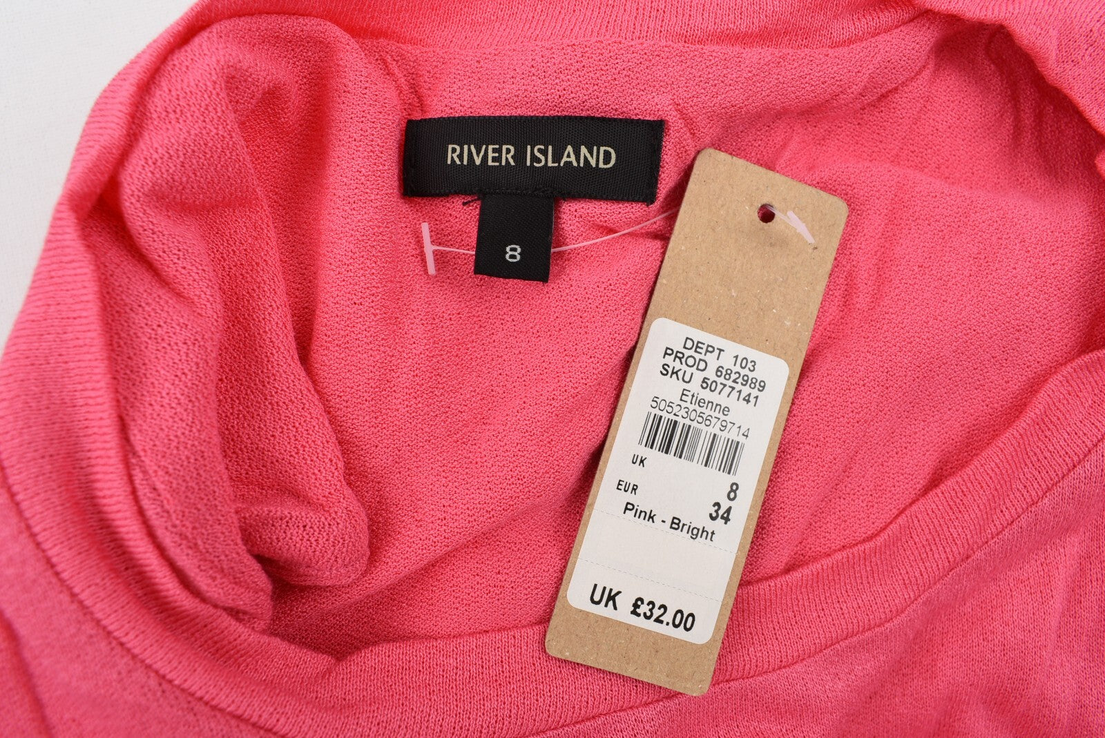 RIVER ISLAND 'Etienne' Womens Dress, Midi to Maxi, Pink, size UK 8