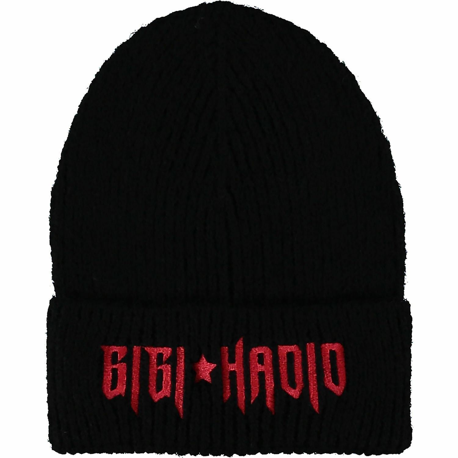 TOMMY HILFIGER Women's Black Mohair Gigi Hadid Beanie Hat One Size