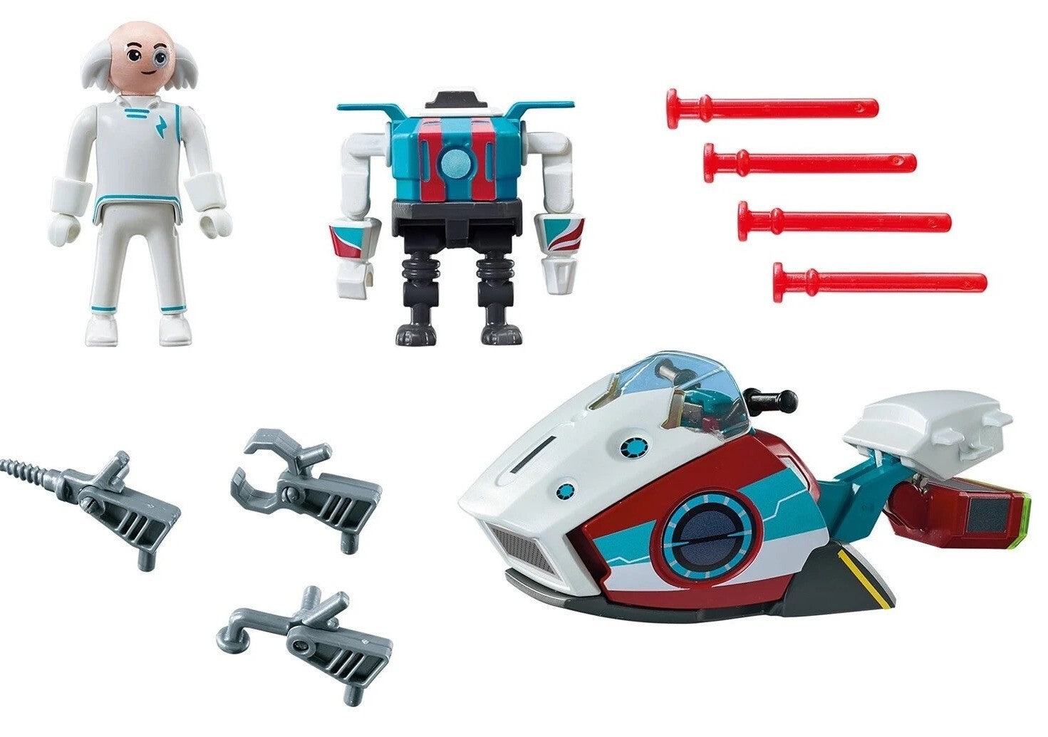 Playmobil 9003 Super 4 Skyjet with Dr. X and Robot *NO BOX*