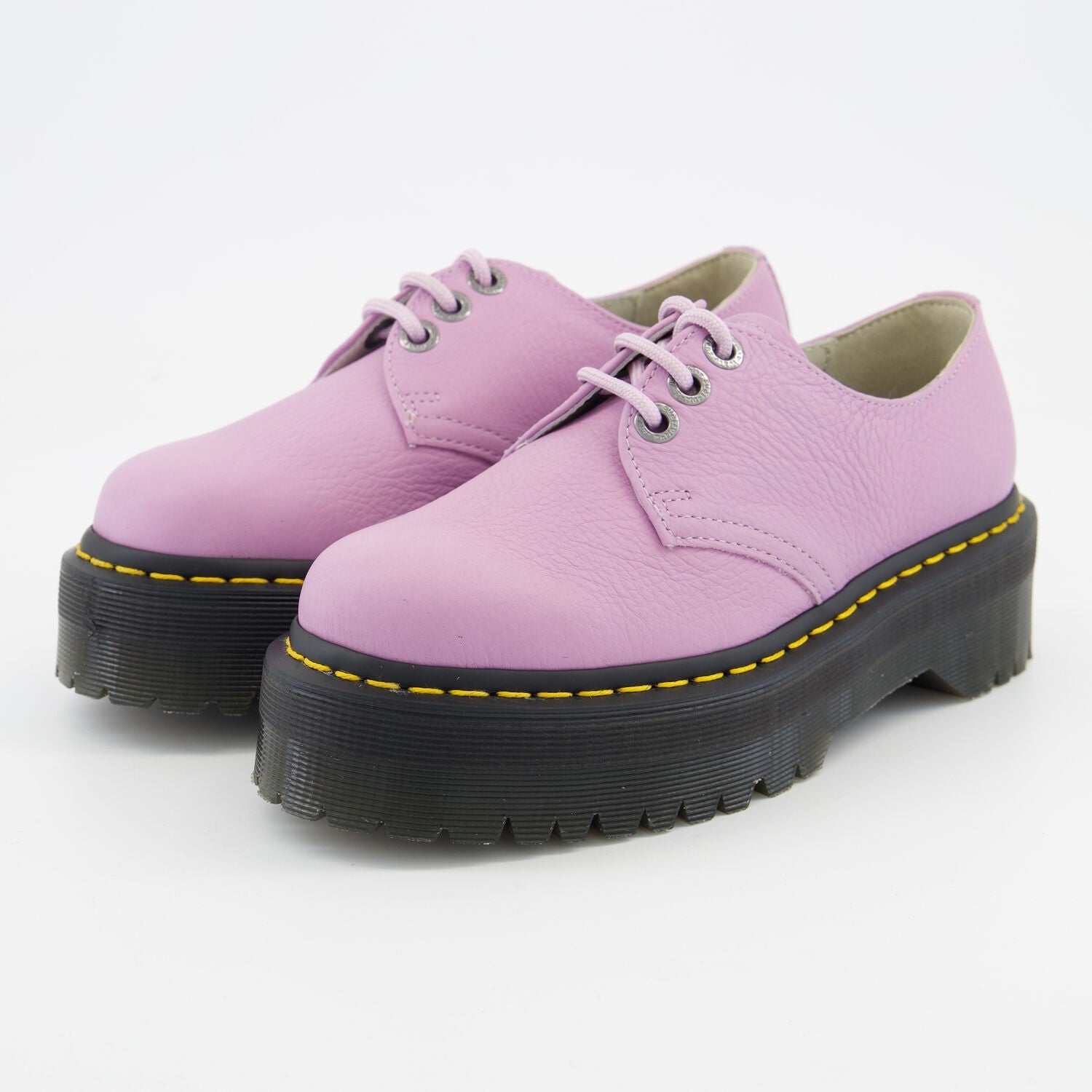 Dr Martens 1461 Quad Chunky Purple Lilac Leather Platform Shoes Size Uk 4 NEW