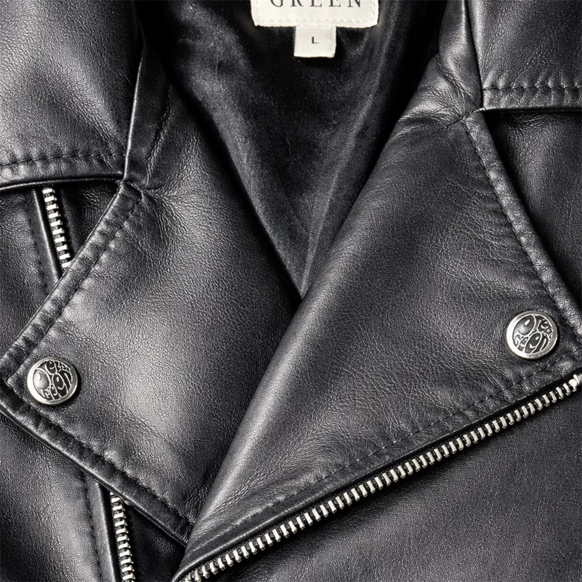 Mens Pretty Green Sheepskin Leather Biker Jacket Size Large RRP £299