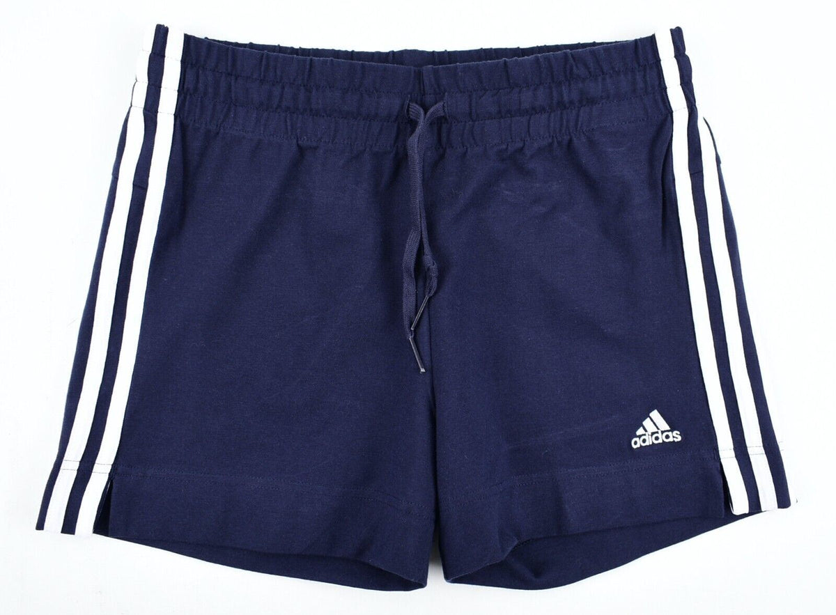 ADIDAS Womens Essential 3-Stripe Slim Shorts, Legend Ink/White, size XS /UK 4-6