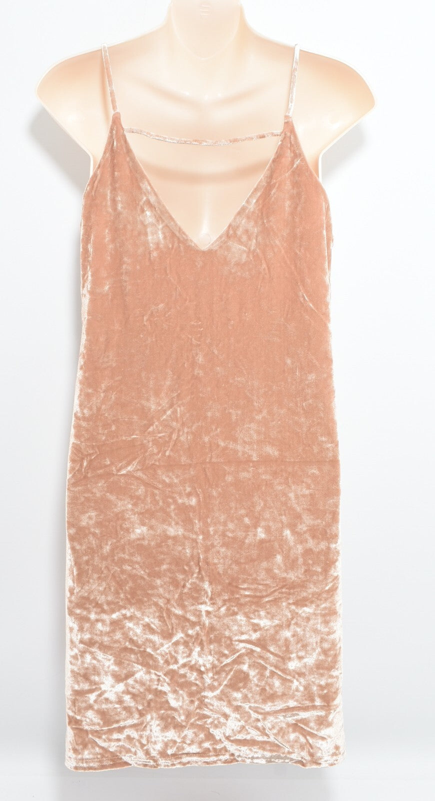 RIVER ISLAND 'Decadence' Womens Velvet Slip Dress, Gold Brown, size UK 10