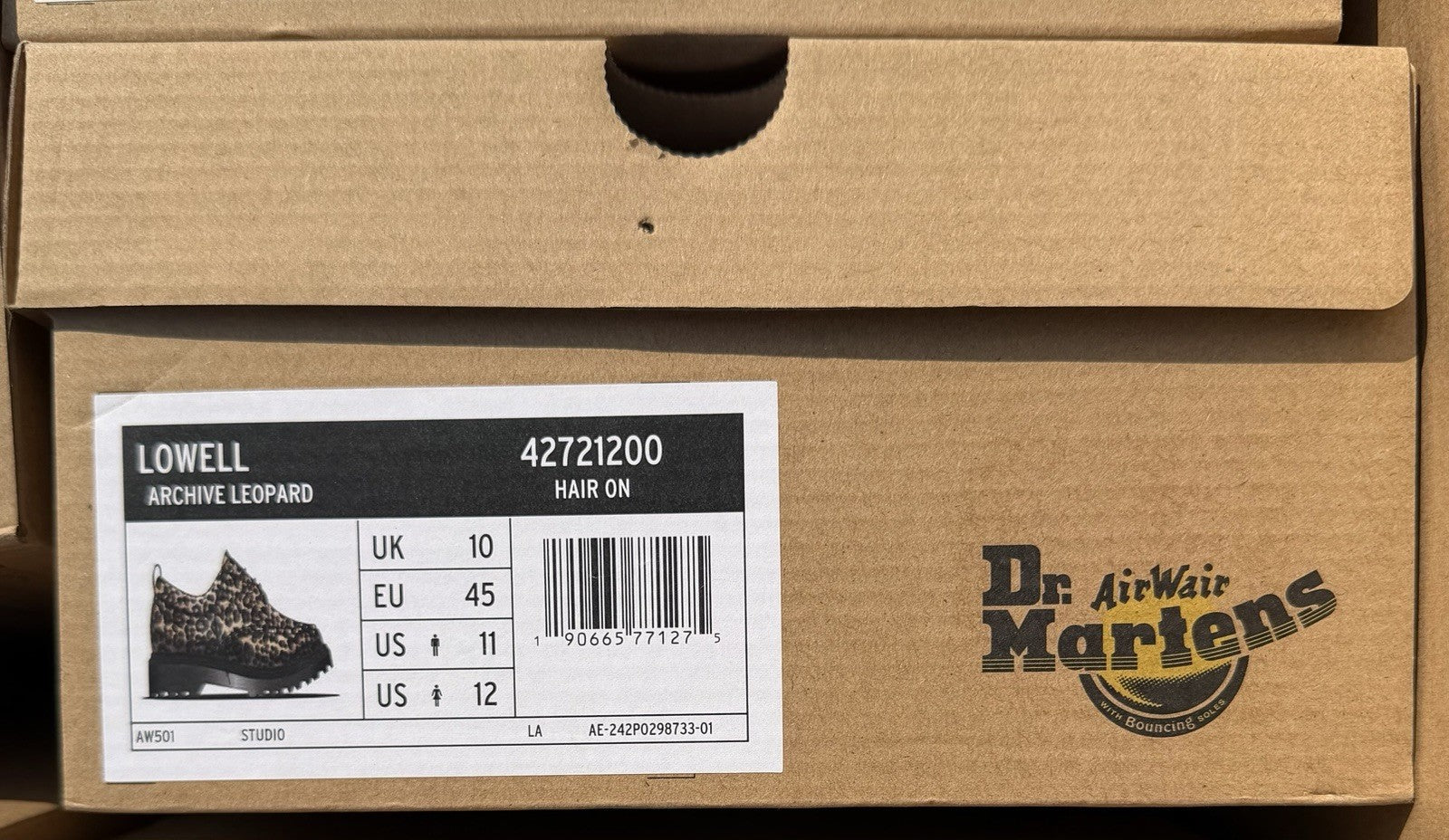 Dr Martens Tortoiseshell Hide Lowell Archive Leopard Print Shoes UK10 RRP£180
