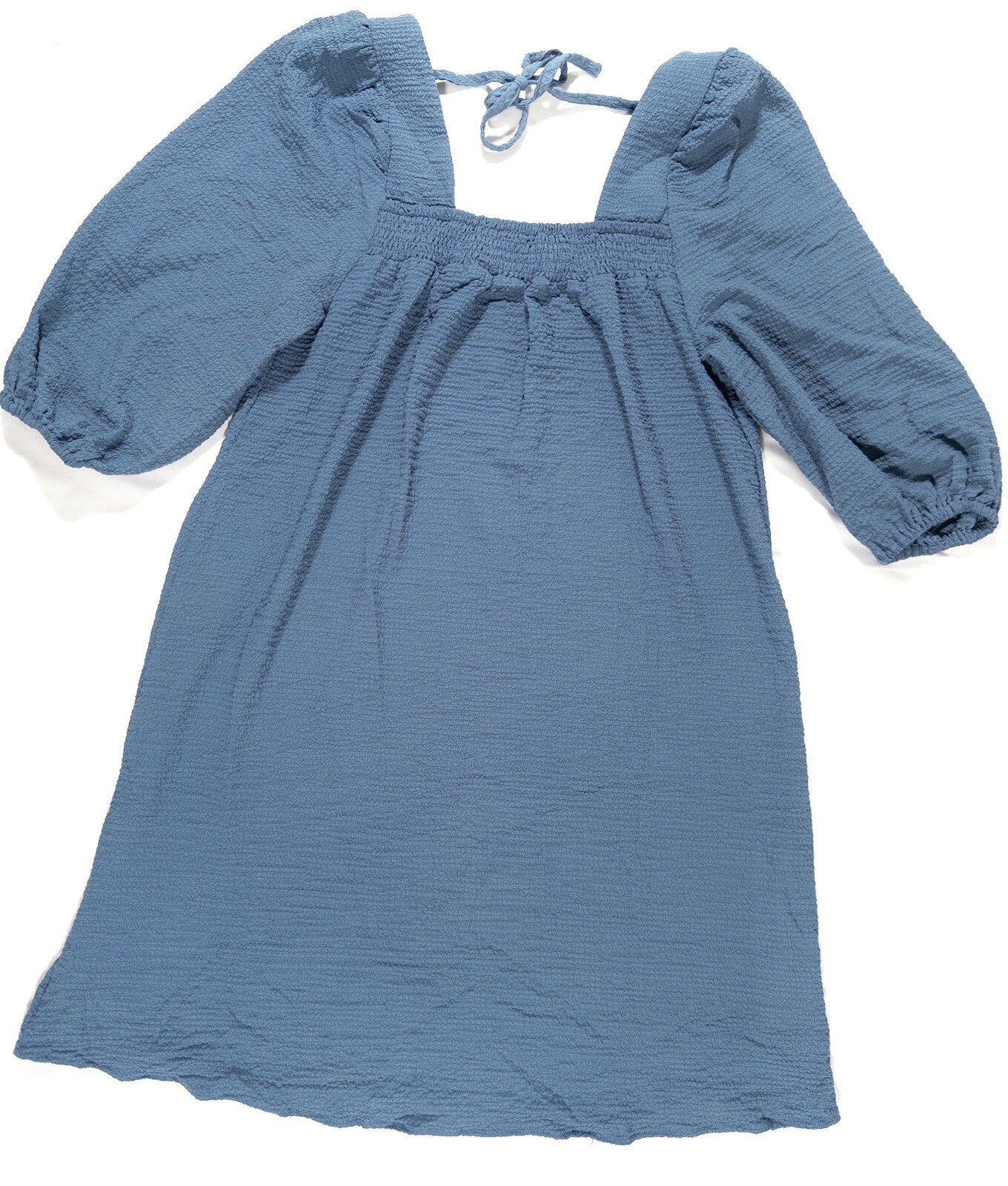 ICHI Women's Shift Dress Blue Ruched Size 38 UK 10