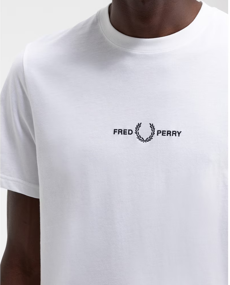 Mens Fred Perry Embroidered Logo White T Shirt Size Small