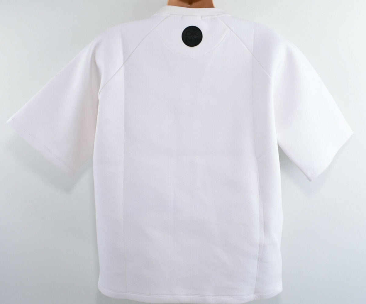 DKNY Men's Designer 1/2 Sleeve Scuba Top, White, size L