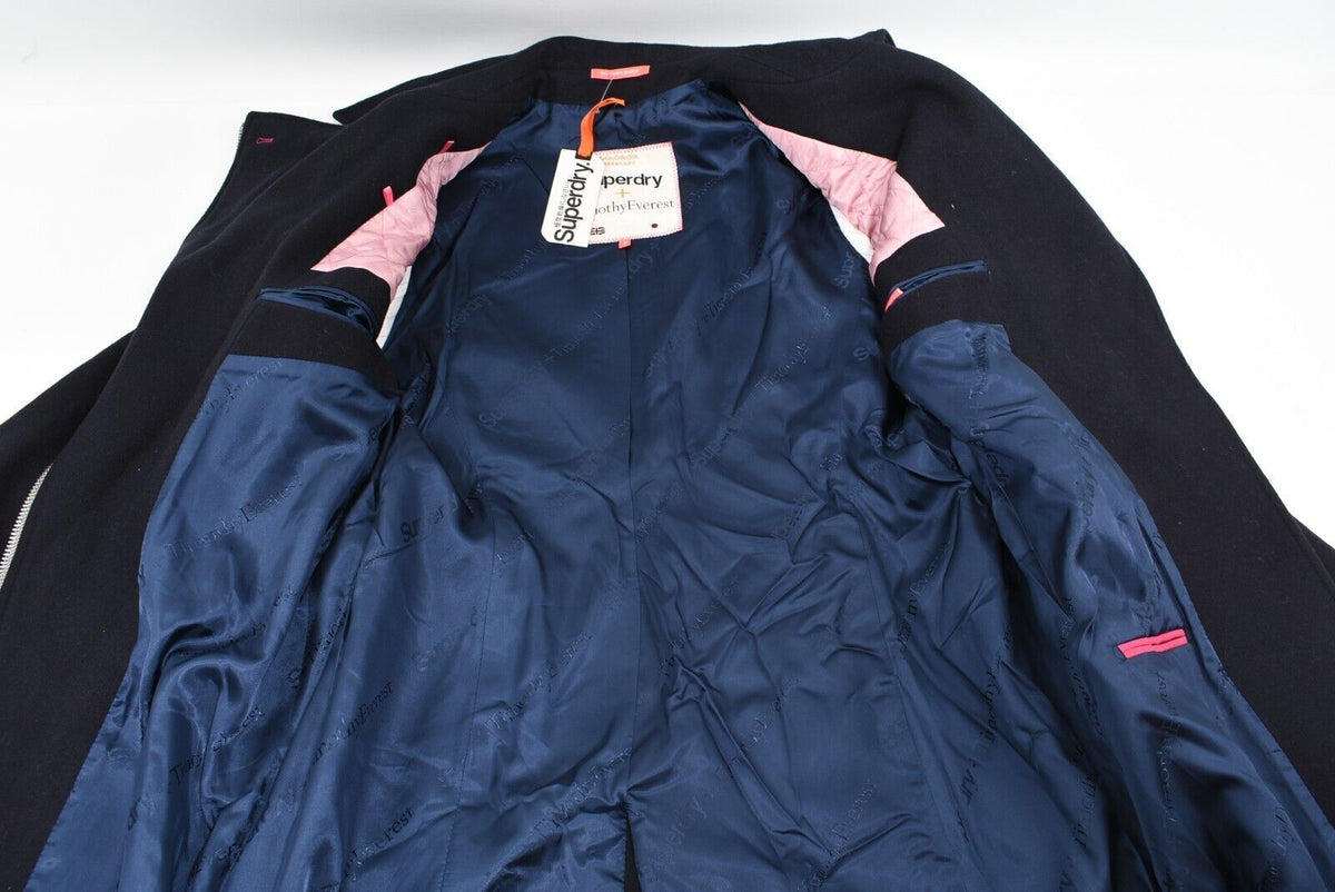 SUPERDRY x Timothy Everest THE TOWN COAT - Womens Wool Coat, Navy Blue, size M