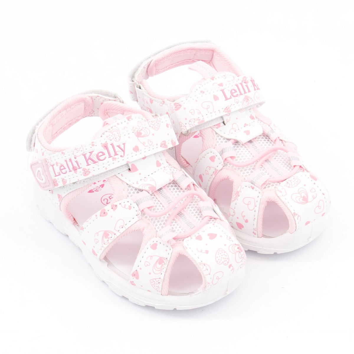 Lelli Kelly White Heart Patterned Caged Sandals Size Infant 10 RRP £39.90 NEW