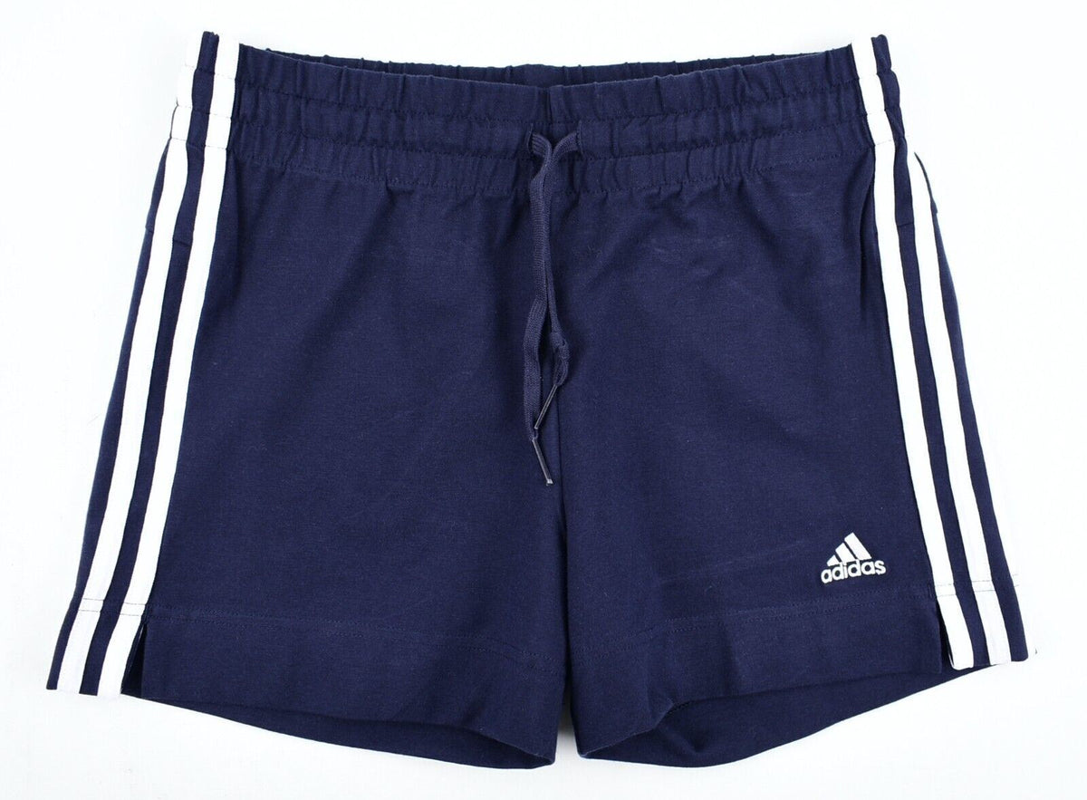ADIDAS Womens Essential 3-Stripe Slim Shorts, Legend Ink/White, size XS /UK 4-6
