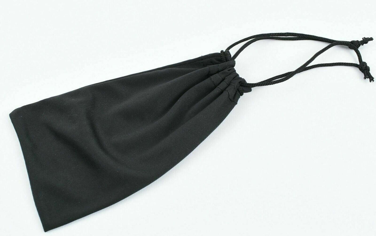 Sunglasses / Reading Glasses Simple Black Drawstring Fabric Pouch Case 15x8.5cm