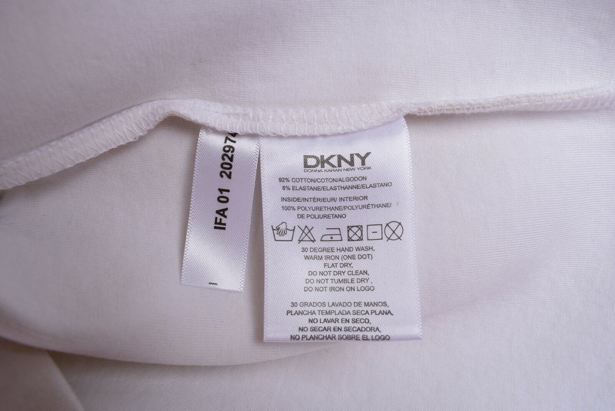 DKNY Men's Designer 1/2 Sleeve Scuba Top, White, size L