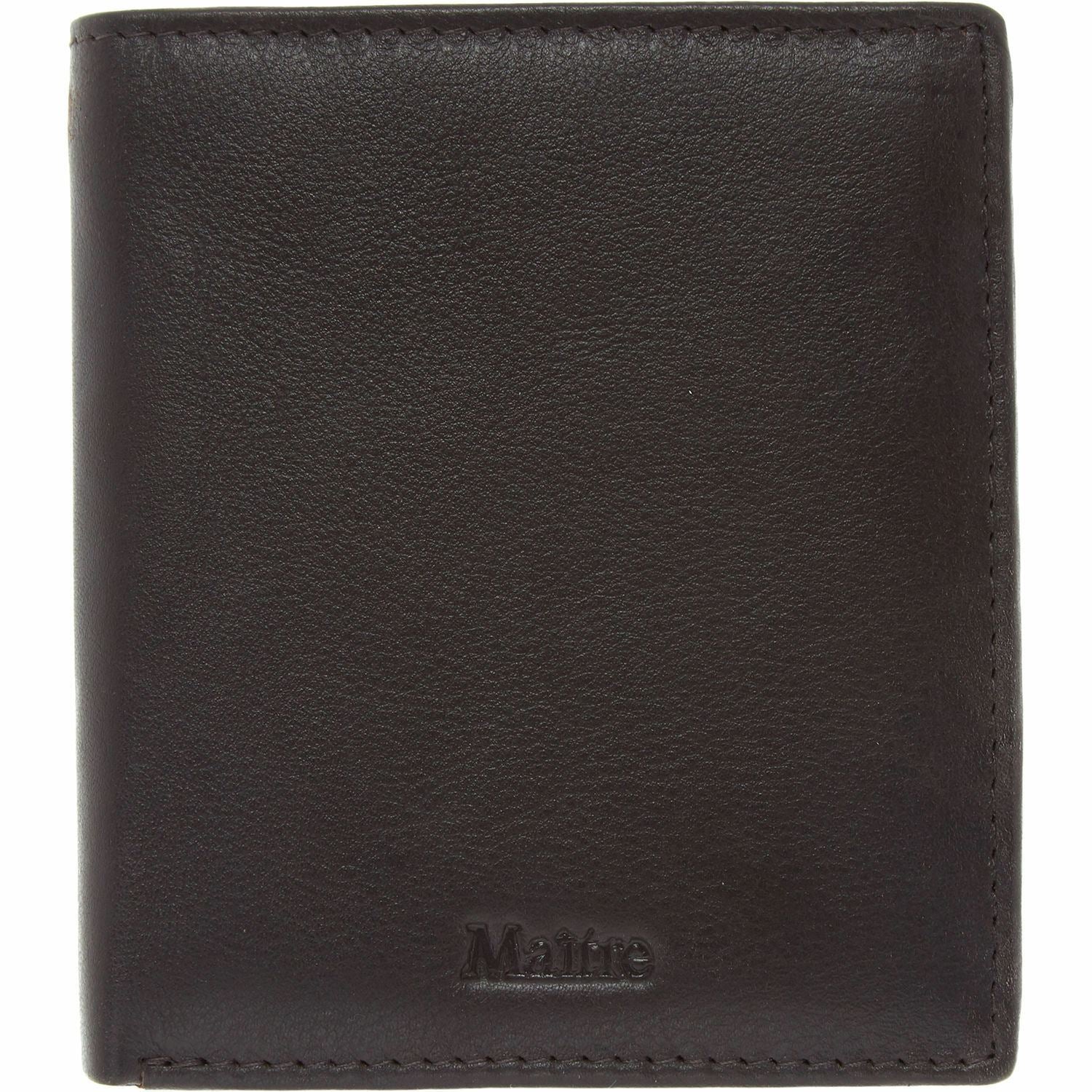 MAITRE Dark Brown Genuine Leather Bi-Fold Men's Wallet rrp £32
