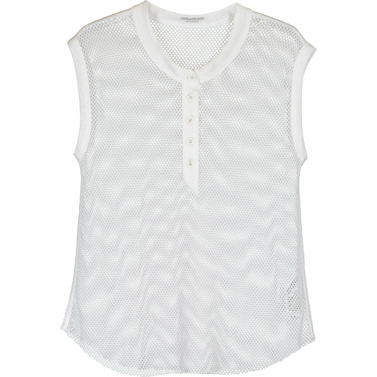 ZADIG & VOLTAIRE Women's ZEN Fishnet Tank Top, White, size Small