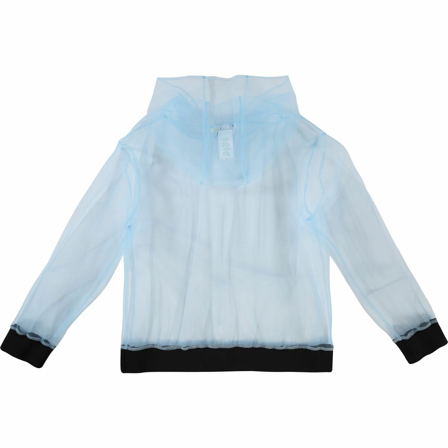 Designer MSGM Women's Blue Long Sleeve Sheer Hoodie, size UK 10