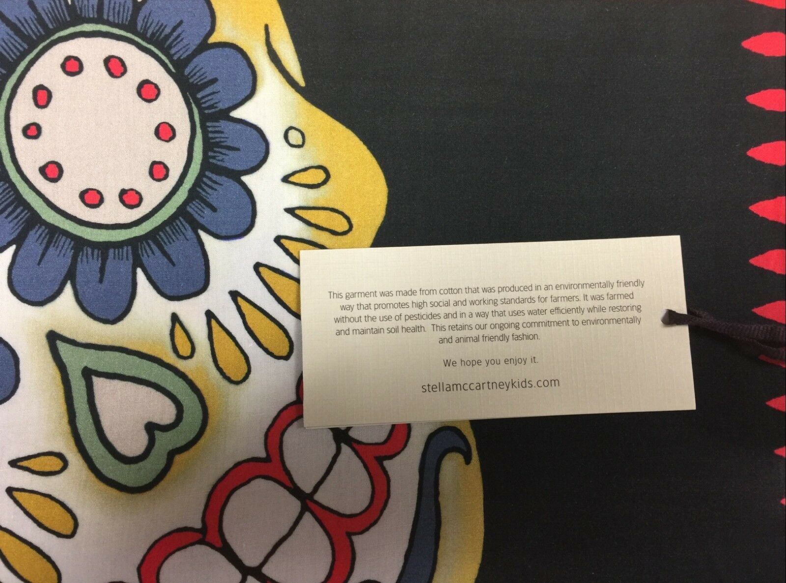 STELLA MCCARTNEY Boys' Girls' Black JIMMY Sugar Skull Neckerchief / Scarf