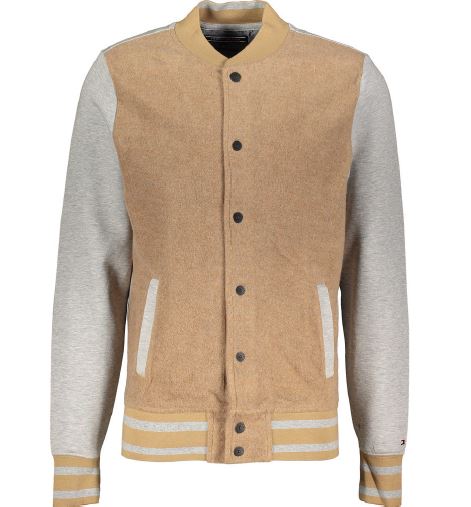 Tommy Hilfiger Men's  Brown & Grey Wool Blend Bomber Jacket, M & L