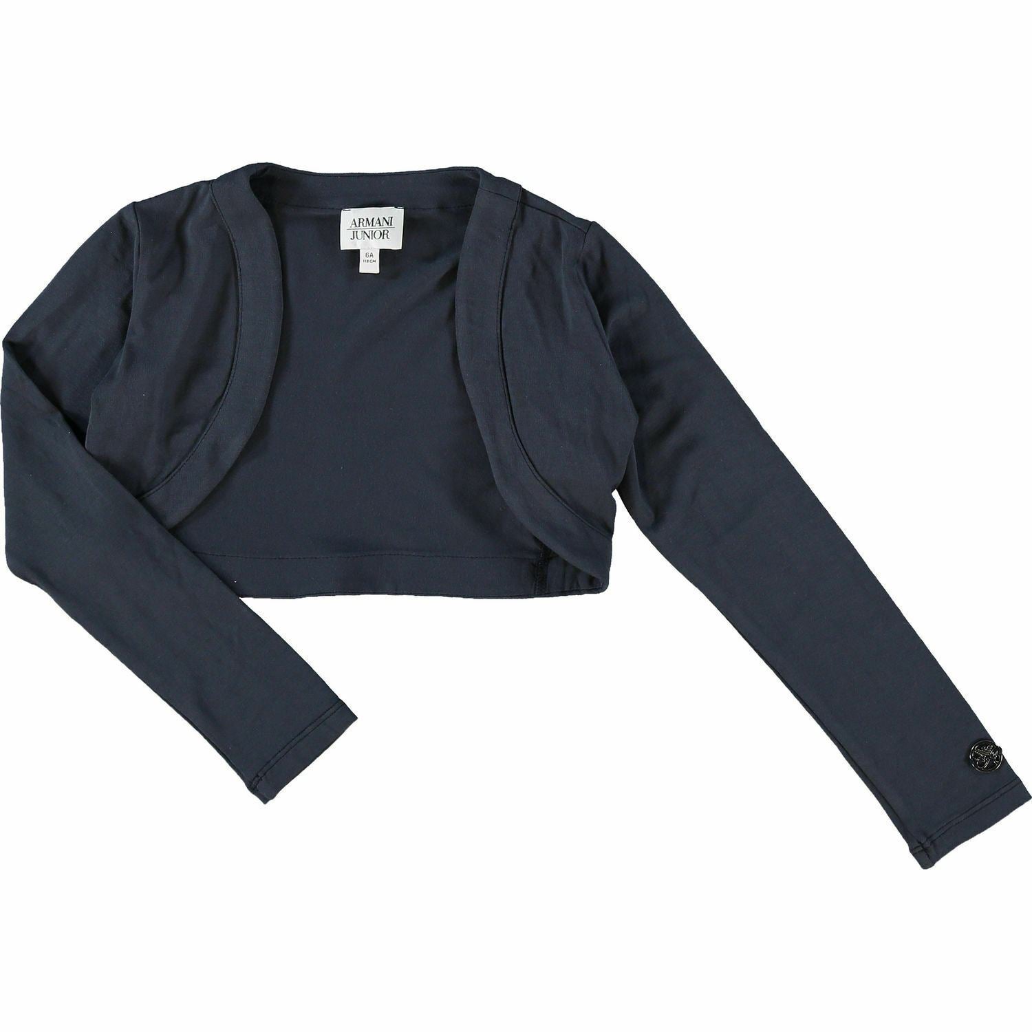 ARMANI JUNIOR Girls Navy Cropped Cardigan size 5 y/7 y /8 years
