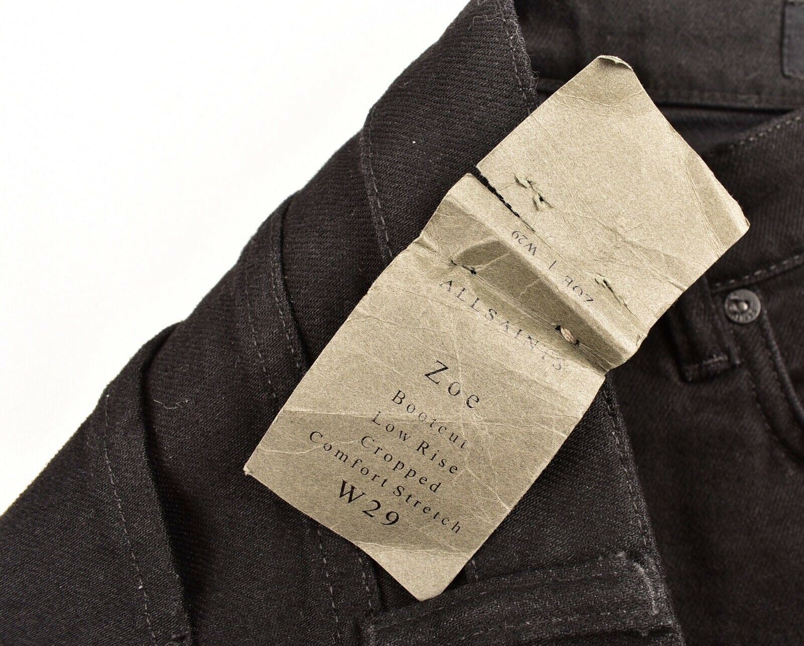 ALLSAINTS Womens ZOE Cropped Stretch Jeans Bootcut Low Rise W25 W26 W27 W28 W29