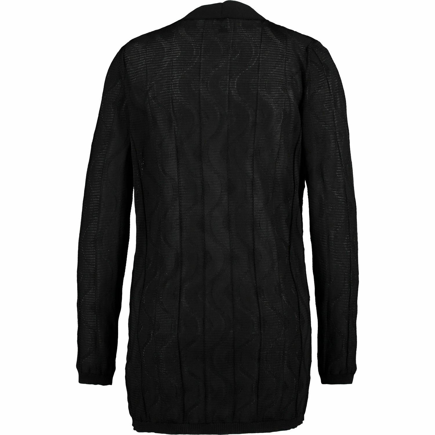 MISSONI Women's Fine Knit Longline Open Cardigan, Black, UK 10 UK 12