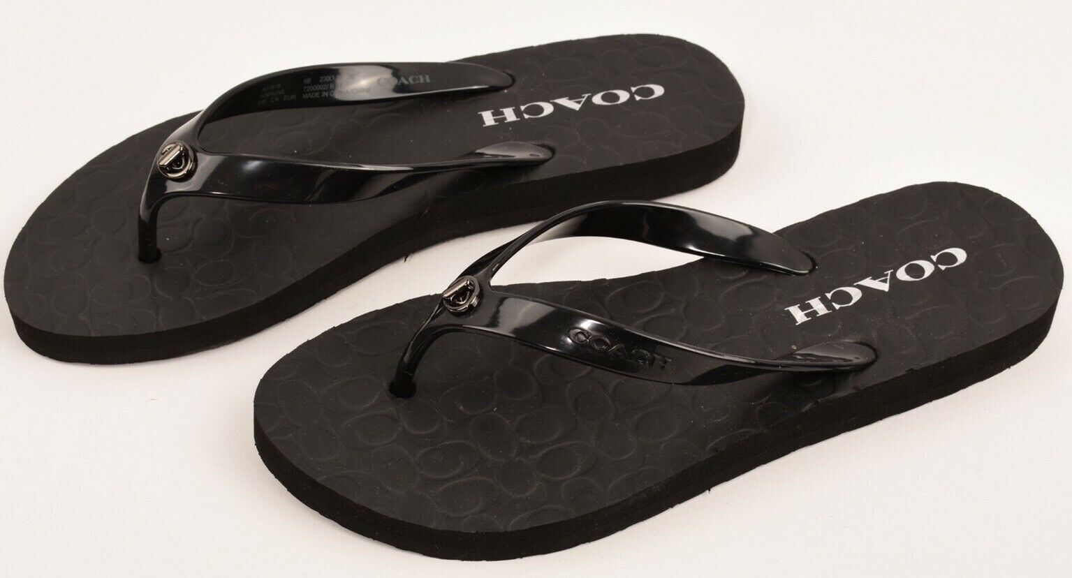 COACH Women's ABBIGAIL Summer Beach Flip Flops, Sandals, Black, UK 2.5 UK 3.5