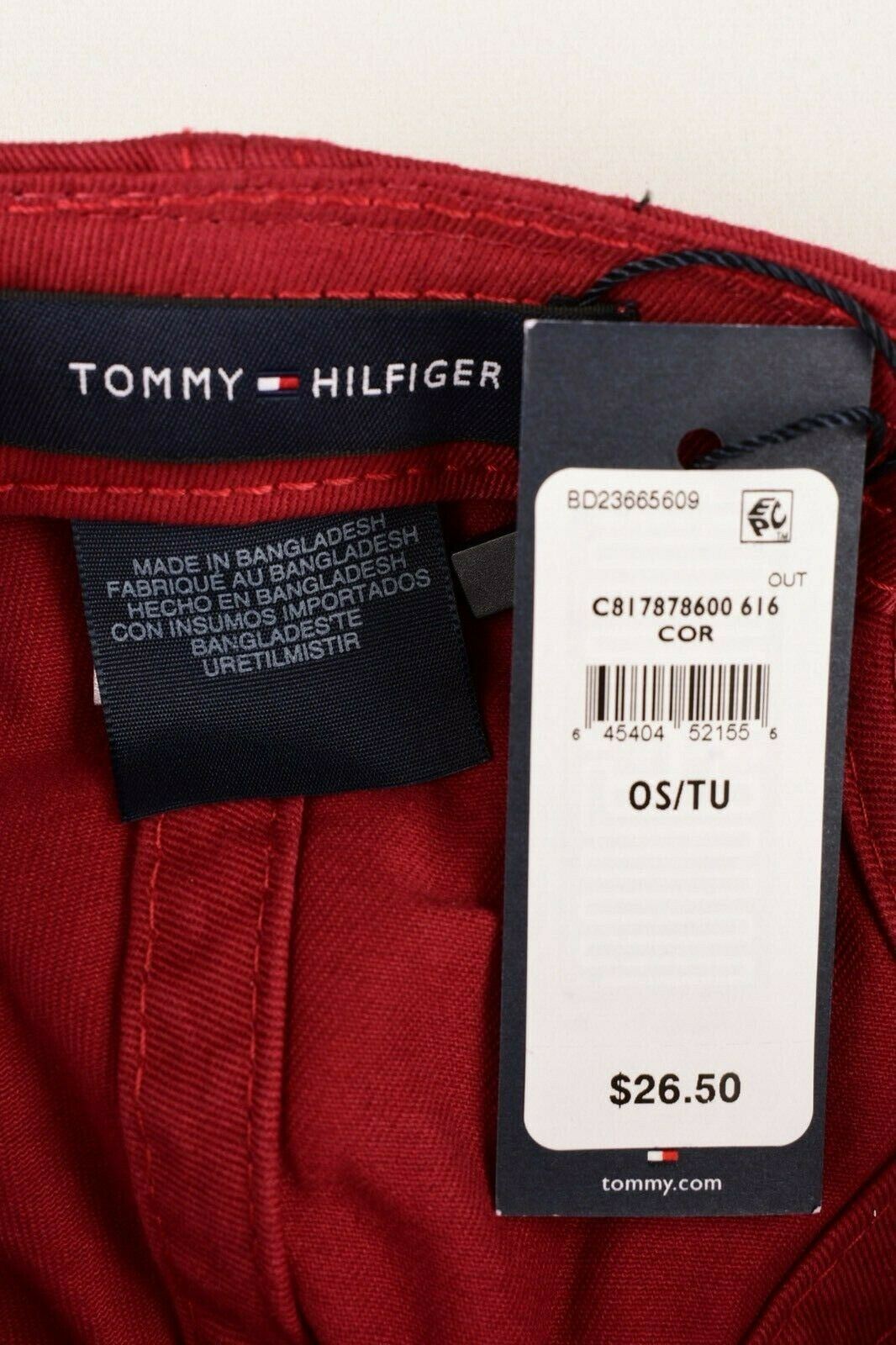 TOMMY HILFIGER Men's /Women's Baseball Cap, Hat, Ruby Red