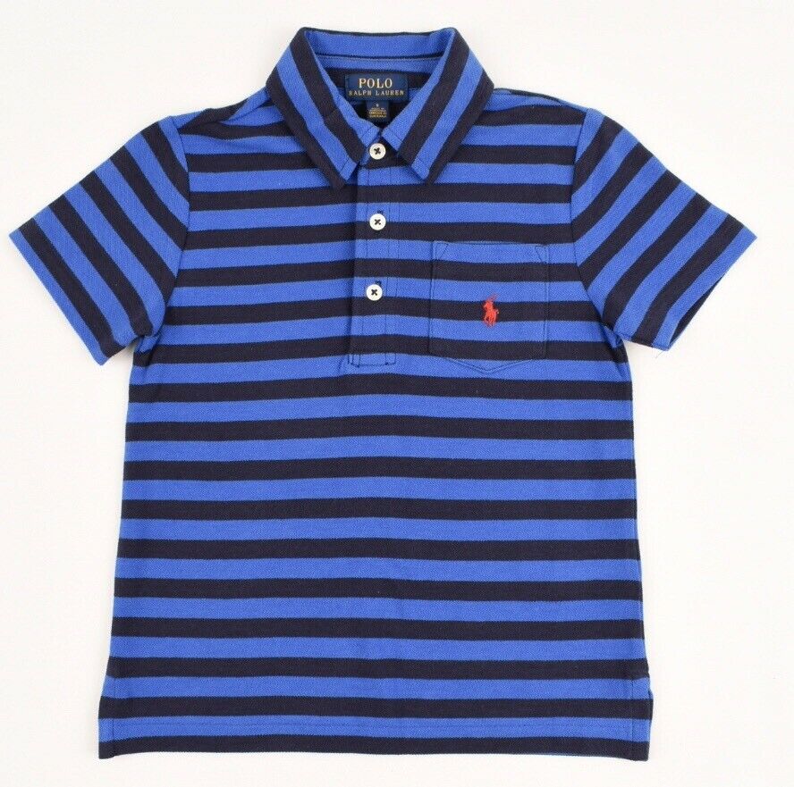 POLO RALPH LAUREN Boys' Kids' Blue Striped Polo Shirt, size 4 years