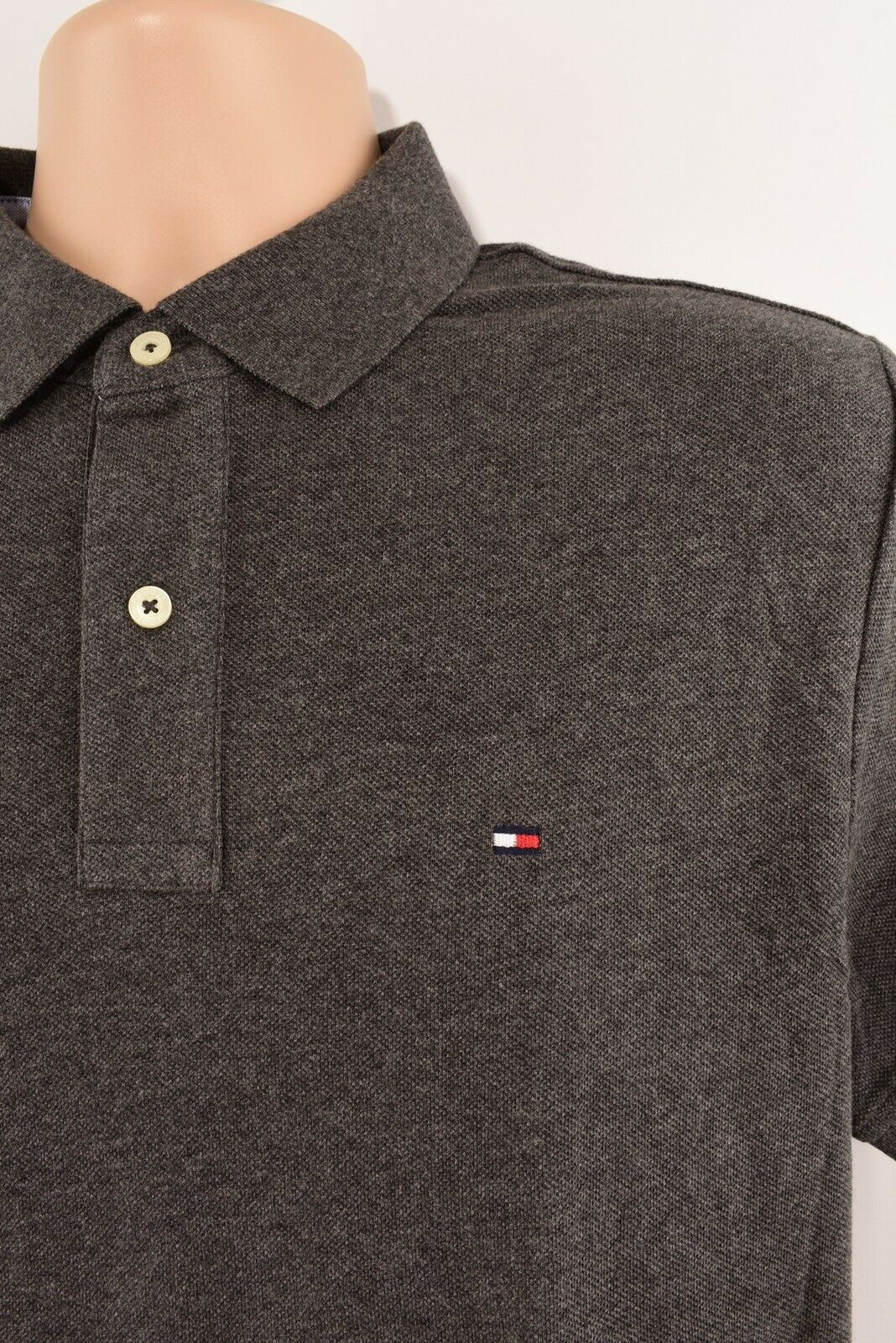 TOMMY HILFIGER Men's Classic Polo Shirt, Dark Grey, size M /size L