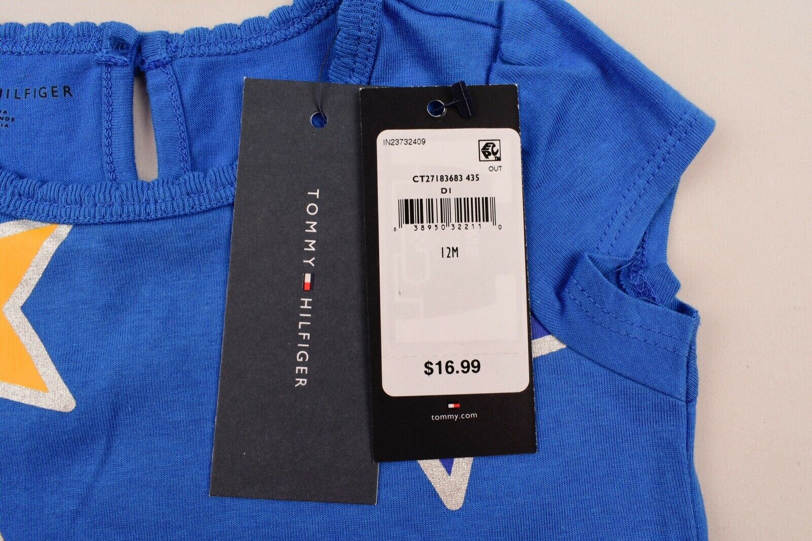 TOMMY HILFIGER Baby Girls' Star Print Blue Top, 24M