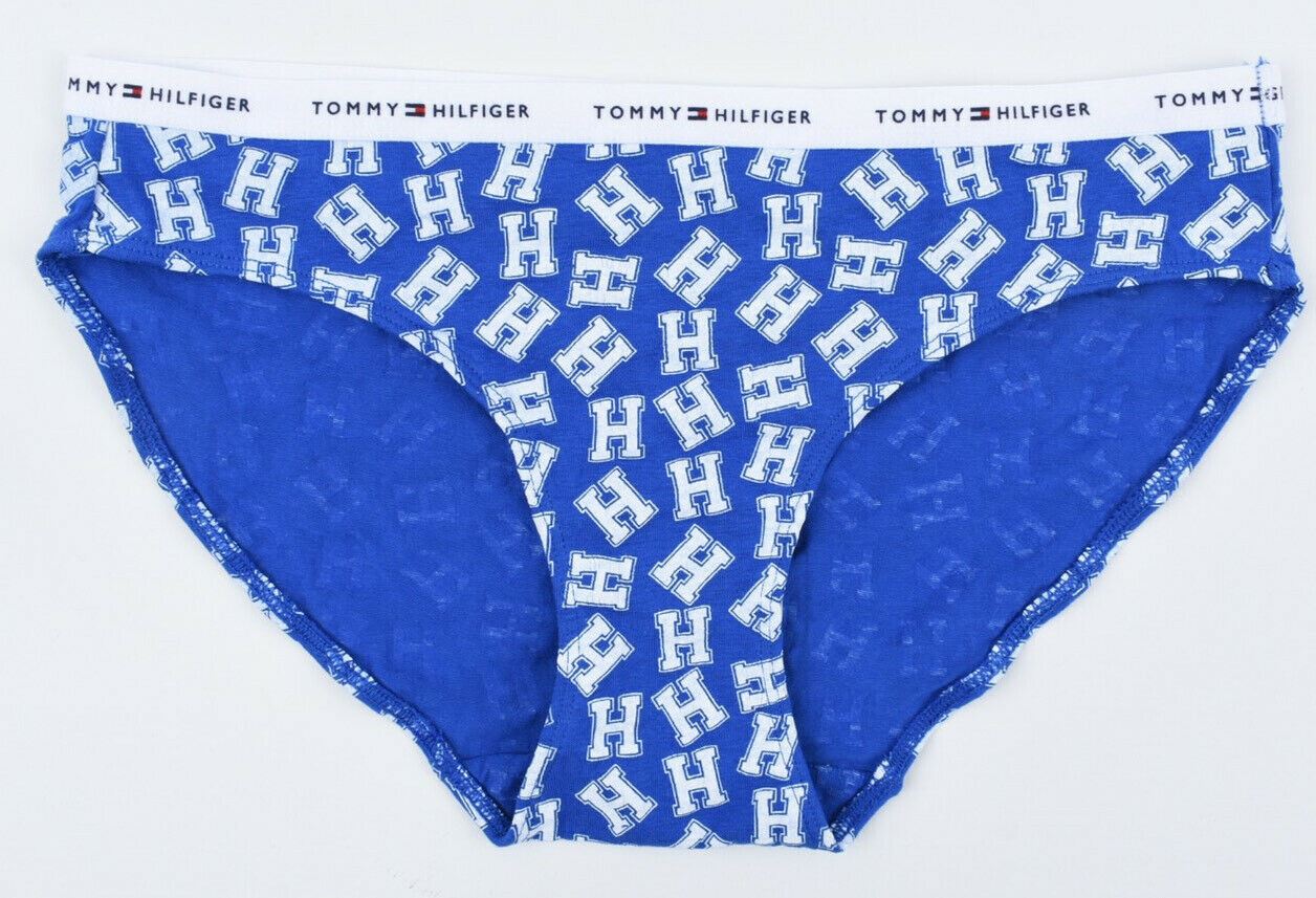 TOMMY HILFIGER Underwear - Women's BIKINI Briefs, Blue/White, size S or size M