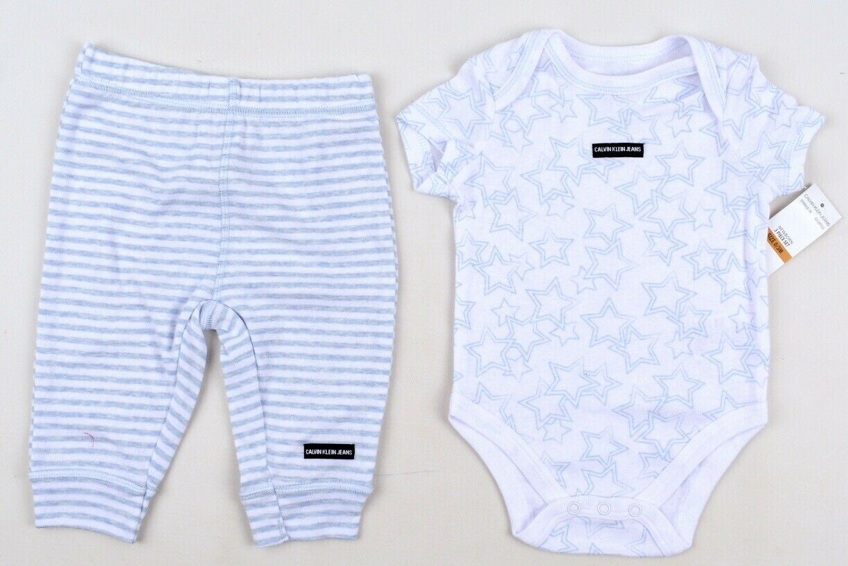 CALVIN KLEIN Baby Boys 3pc Outfit Set Babygrow, Top & Joggers 12 m /18 months