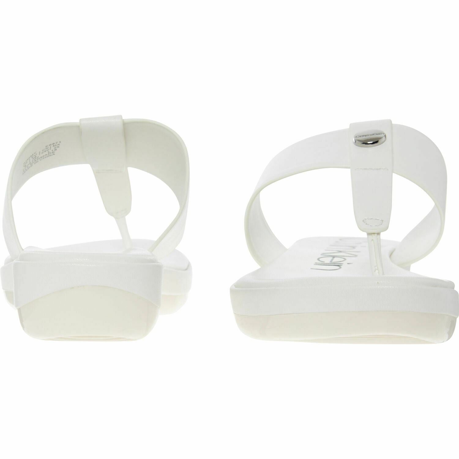 Calvin Klein Women's KIMMY White Grained Toe Post Sandals, UK 4 / EU 37