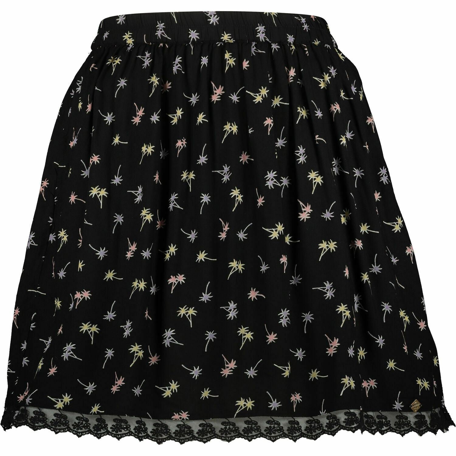 SUPERDRY Women's SERENA DITSY Skirt, Black/Palm Tree Print, size XXS / UK 6