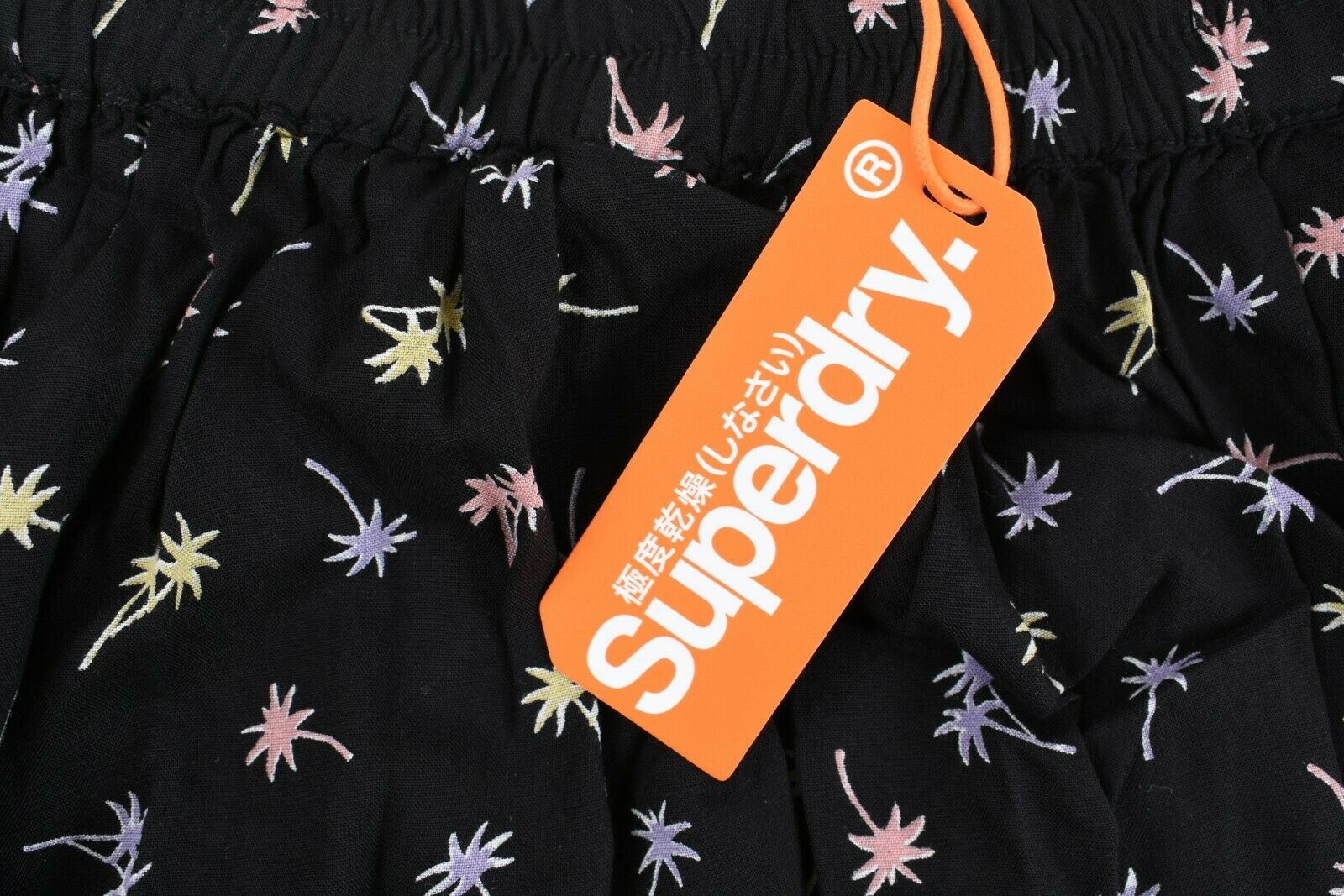 SUPERDRY Women's SERENA DITSY Skirt, Black/Palm Tree Print, size XS / UK 8