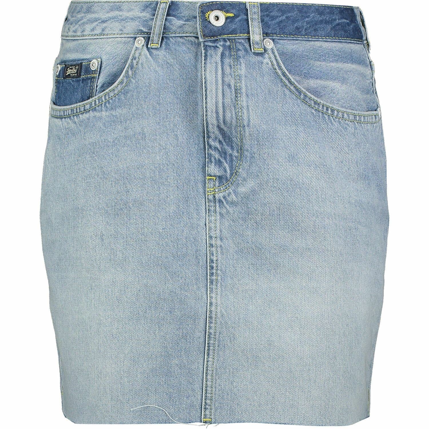 SUPERDRY Women's Denim Mini Skirt, Maldive Tide Blue, size L / UK 14
