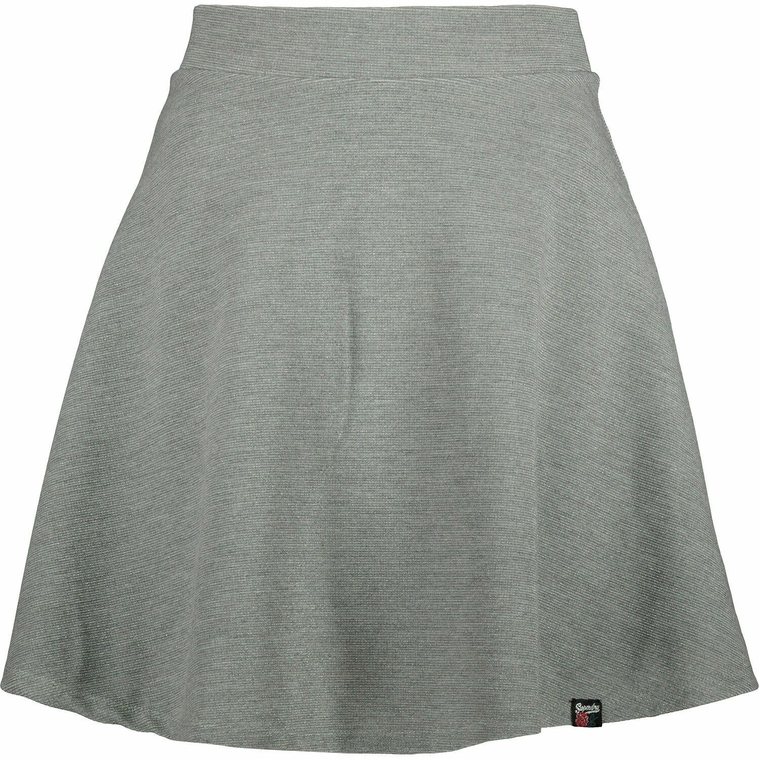 SUPERDRY Women's TAYLA Iron Grey Sparkle Skater Skirt, size M / UK 12