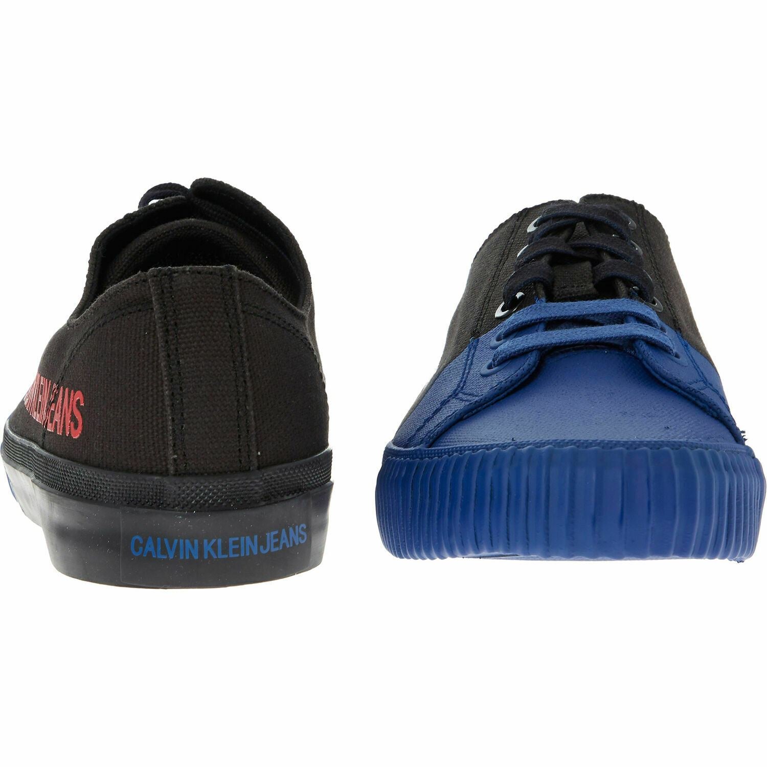 Calvin Klein Jeans Women's IVANIA Blue & Black Canvas Trainers, UK 4 RRP £86